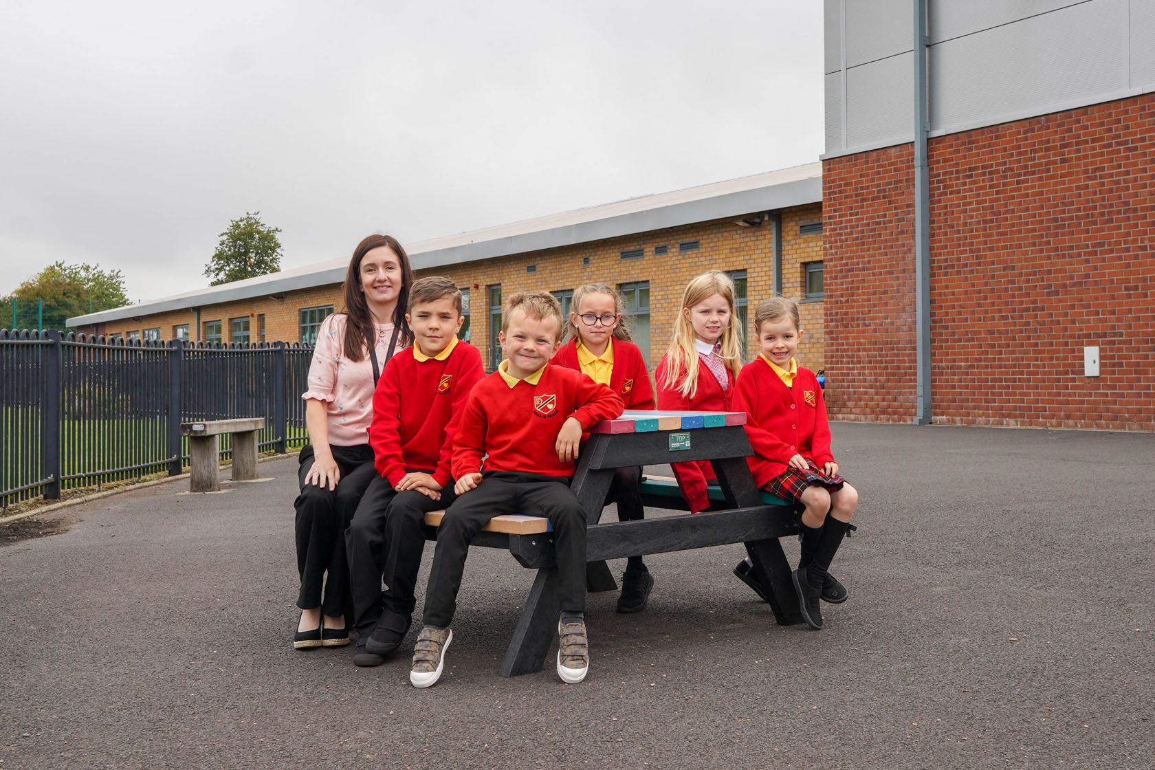Pupils and teacher